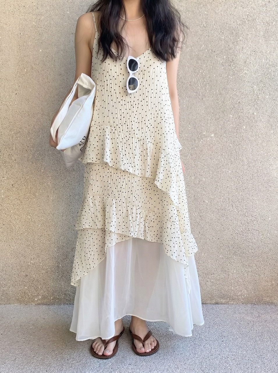 Starlight Dot Frill Maxi Dress - 스타라이트 도트 프릴 맥시 원피스