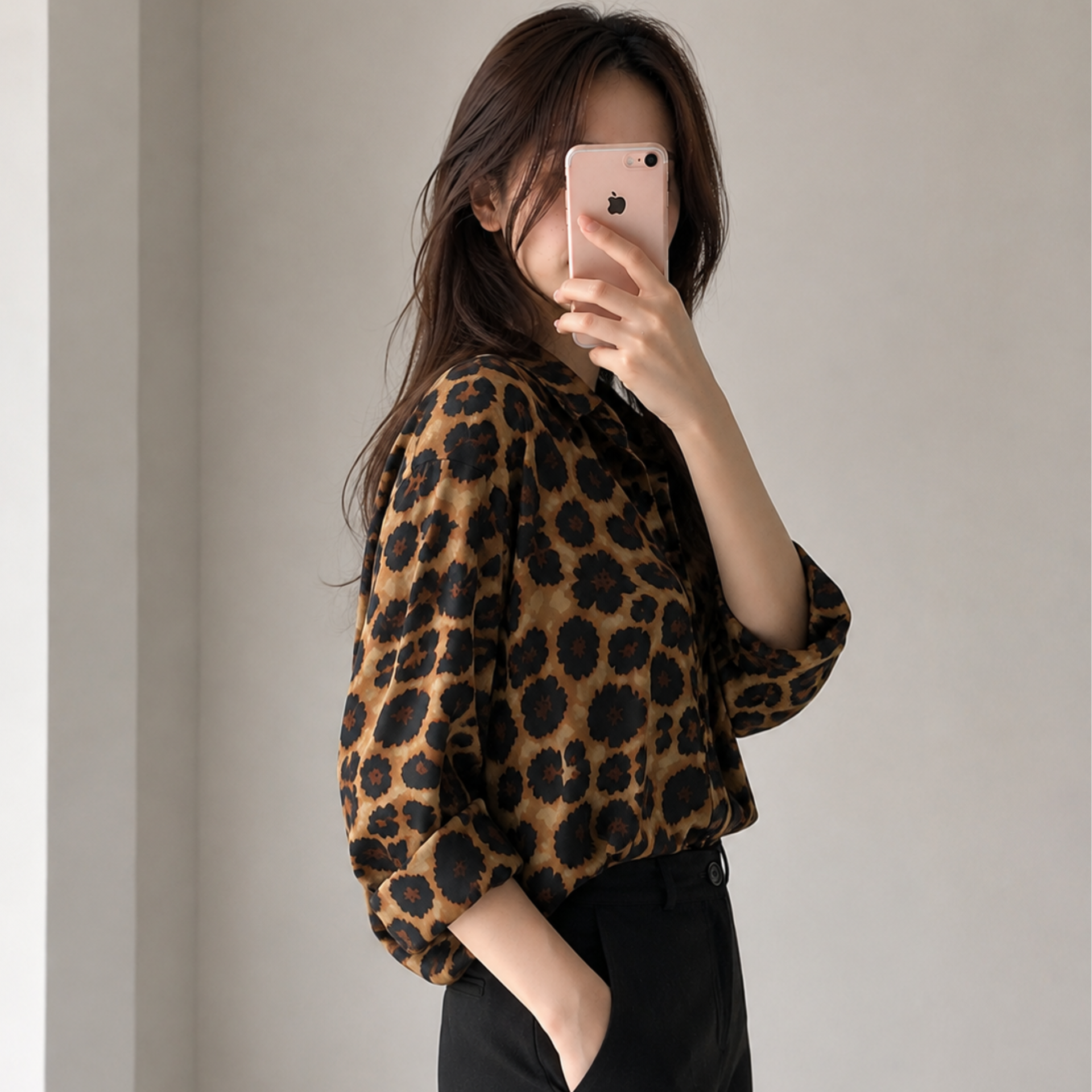 Modern Leopard Blouse - 모던 레오파드 블라우스