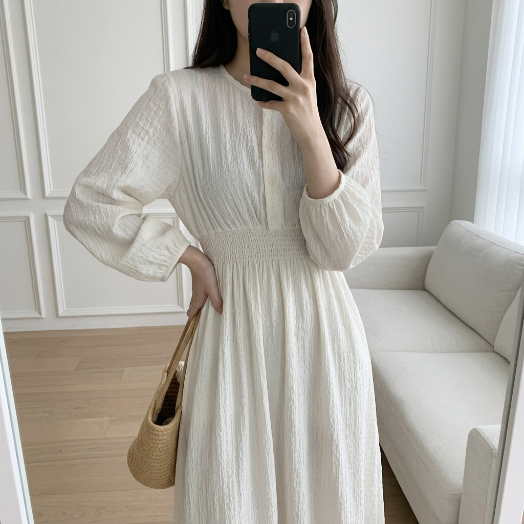 Modern Lovely Shirred Dress - 모던 러블리 셔링 원피스