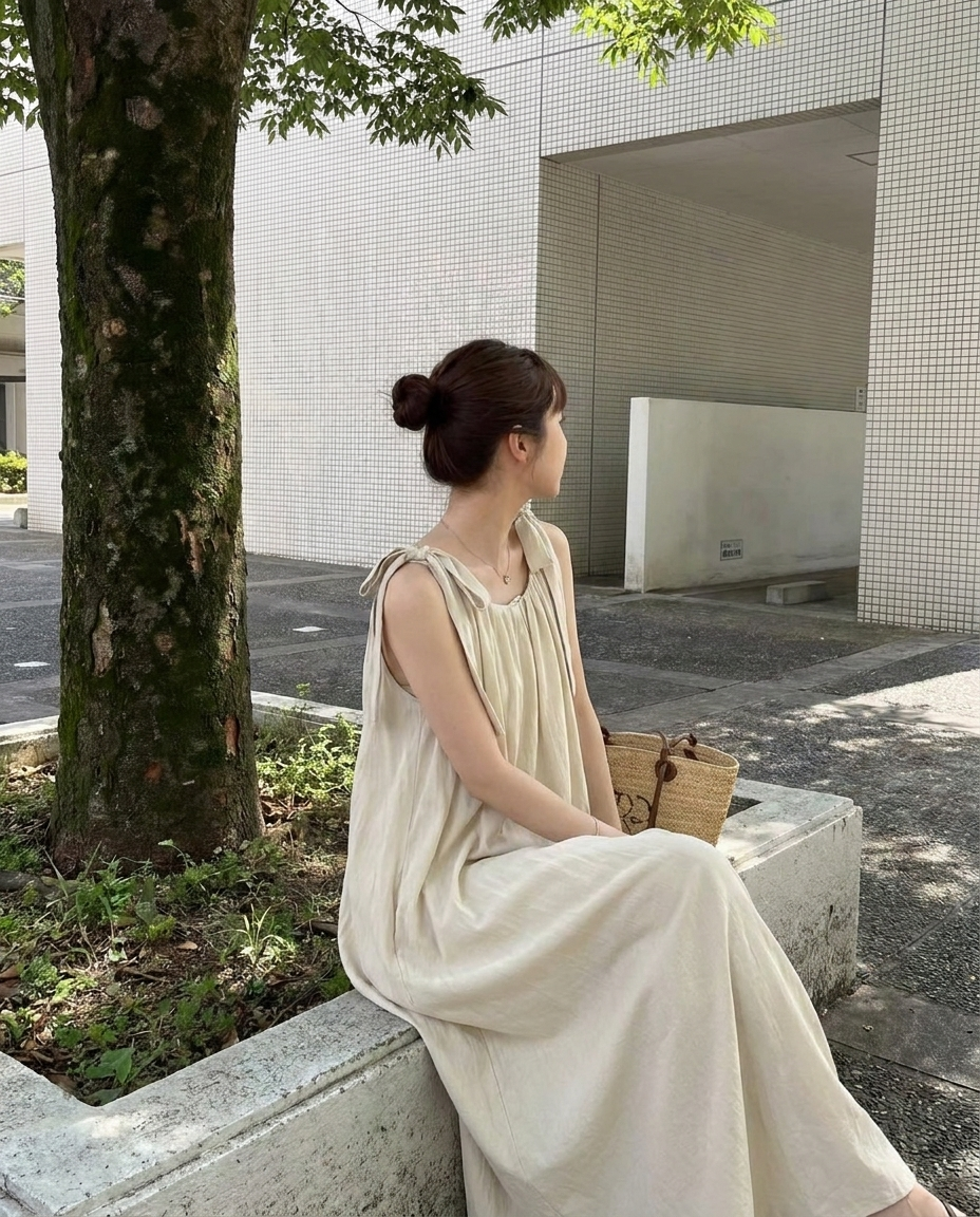 Ribbon Breeze Maxi Dress - 리본 브리즈 맥시 드레스