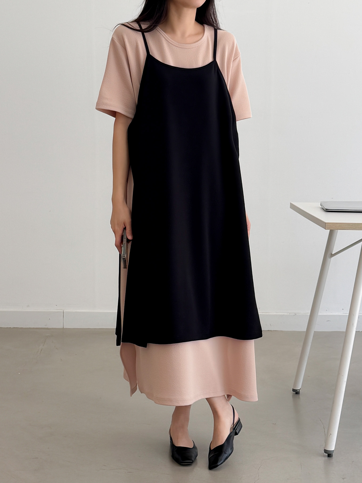 Simple Chic Strap Layer Dress - 심플 시크 스트랩 레이어 드레스