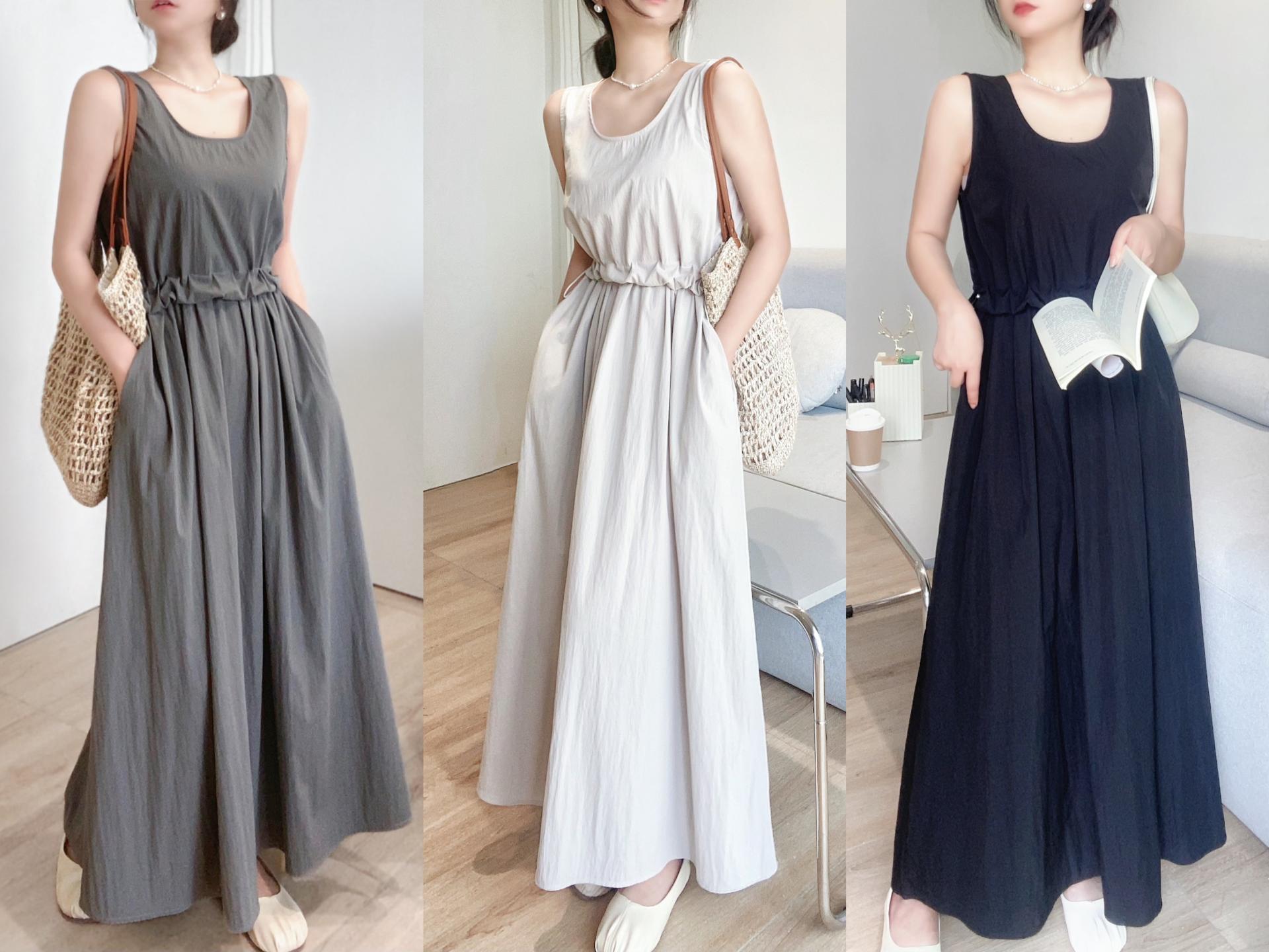 Soft Shirring Sleeveless Dress - 소프트 셔링 슬리브리스 원피스 🤍