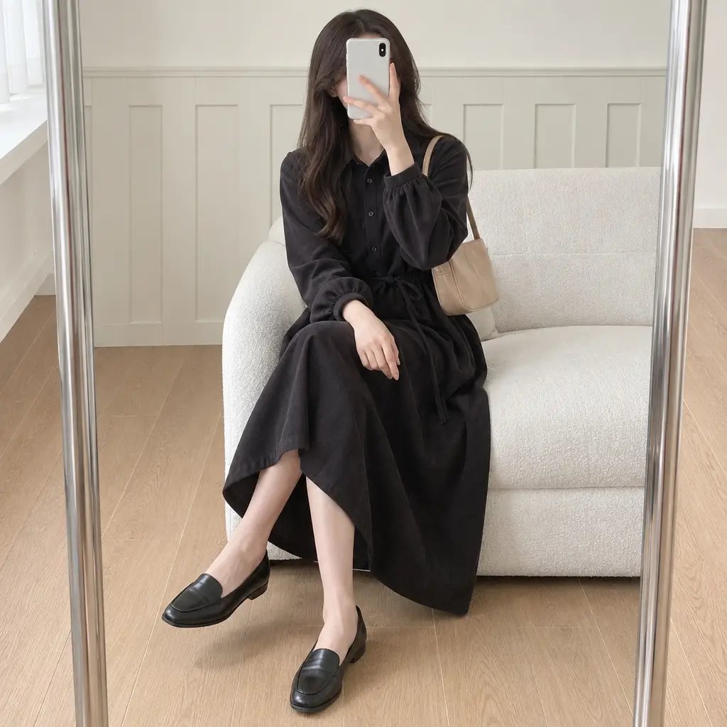 Maple Corduroy Shirt Dress - 메이플 코듀로이 셔츠 원피스