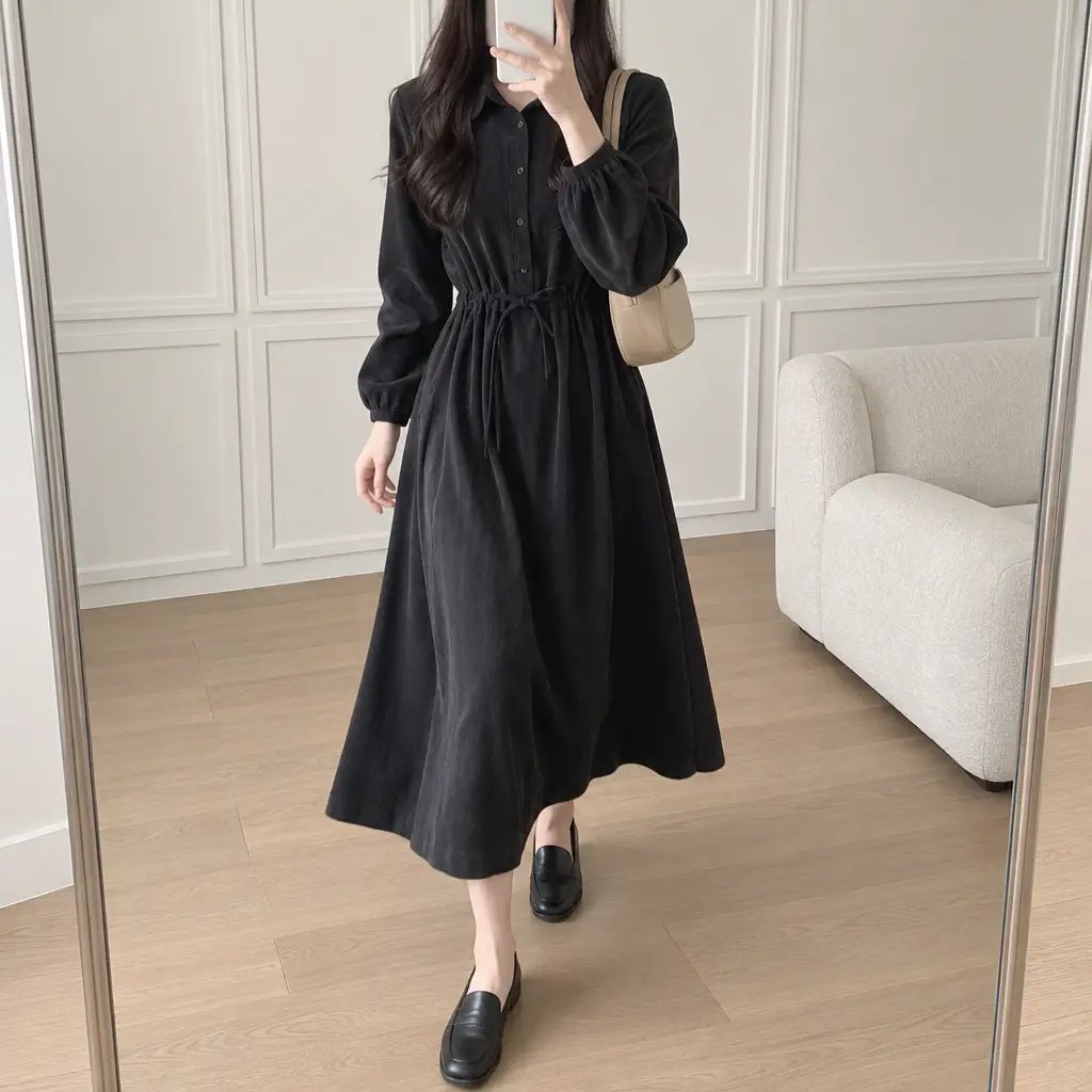 Maple Corduroy Shirt Dress - 메이플 코듀로이 셔츠 원피스