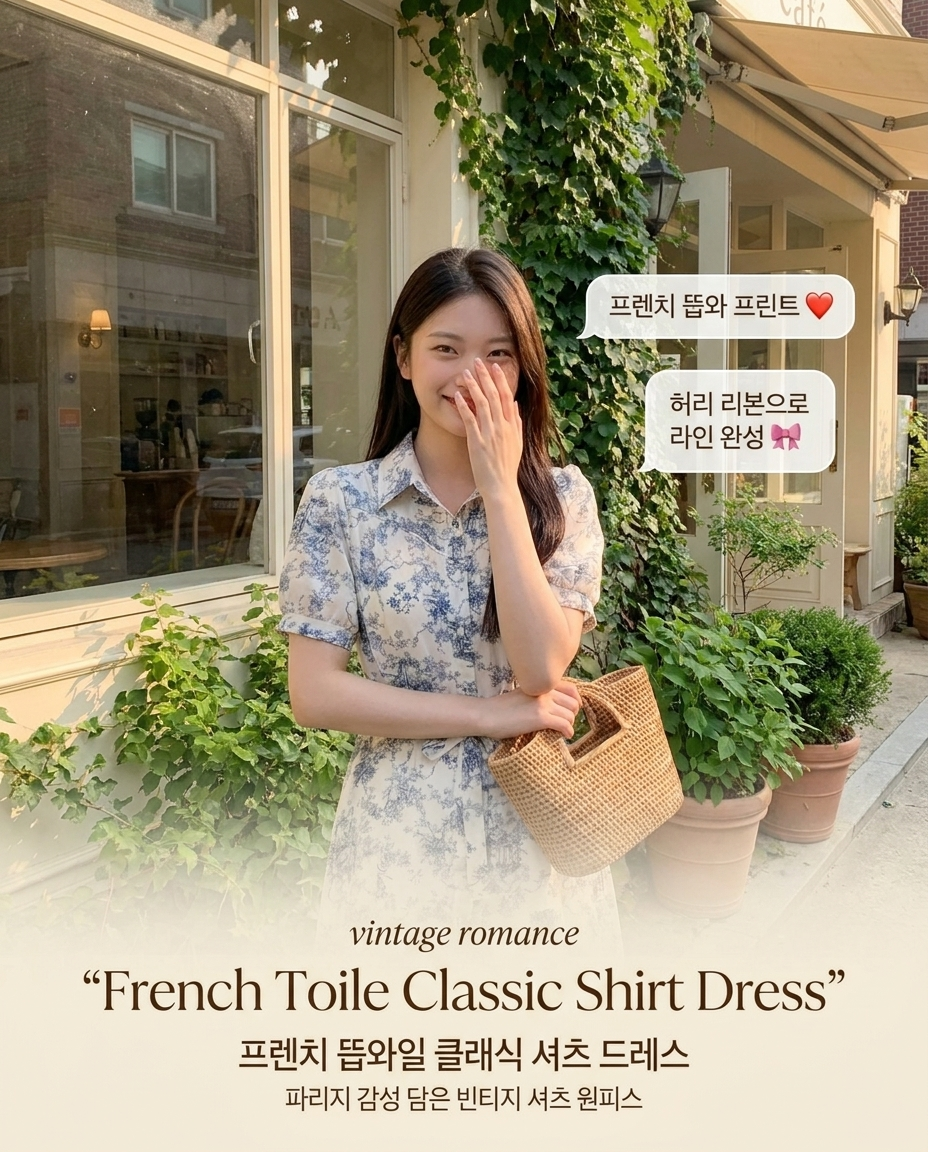 French Toile Classic Shirt Dress - 프렌치 뜨왈 클래식 셔츠 드레스