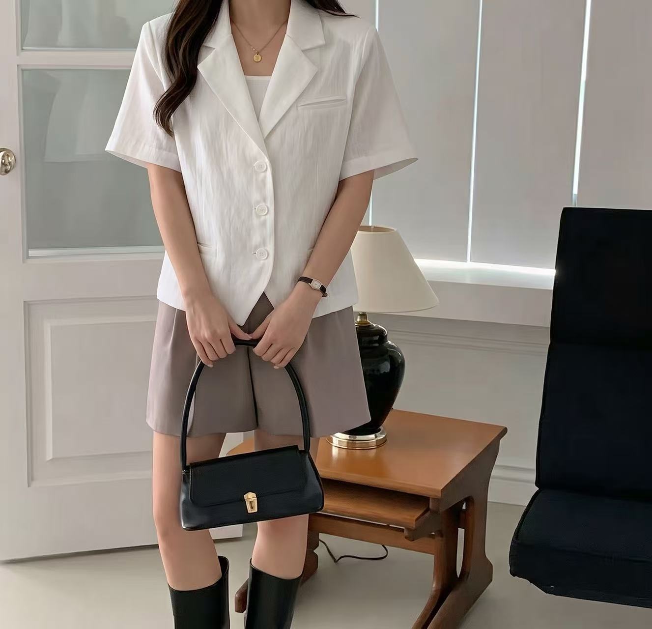 Romantic Lace Back Half Jacket - 로맨틱 레이스 백 하프 자켓