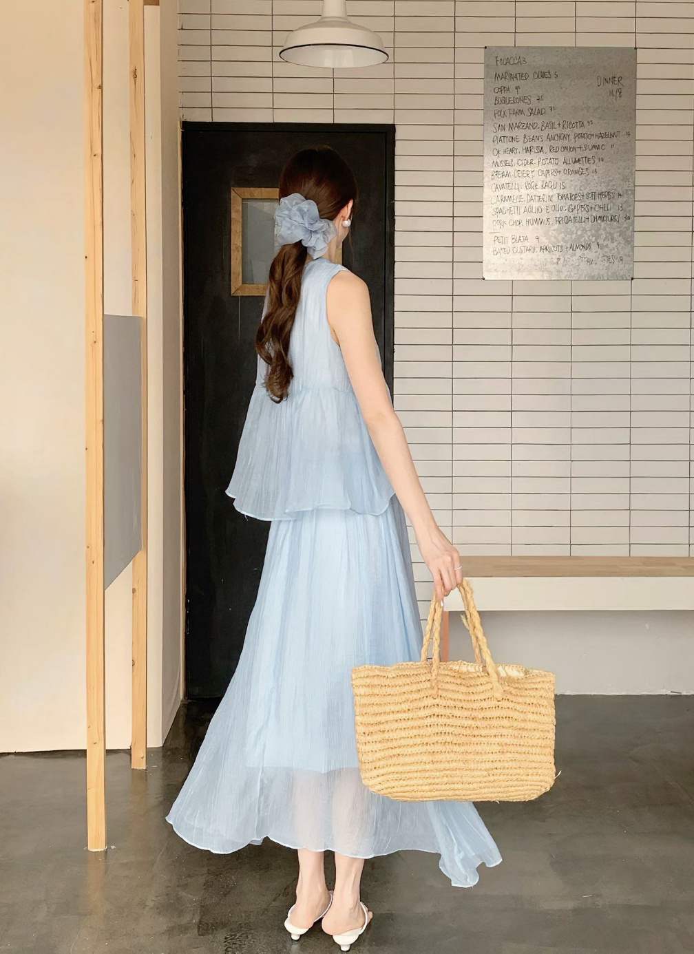 Pastel Bloom Chiffon Dress Set - 파스텔 블룸 쉬폰 원피스 세트