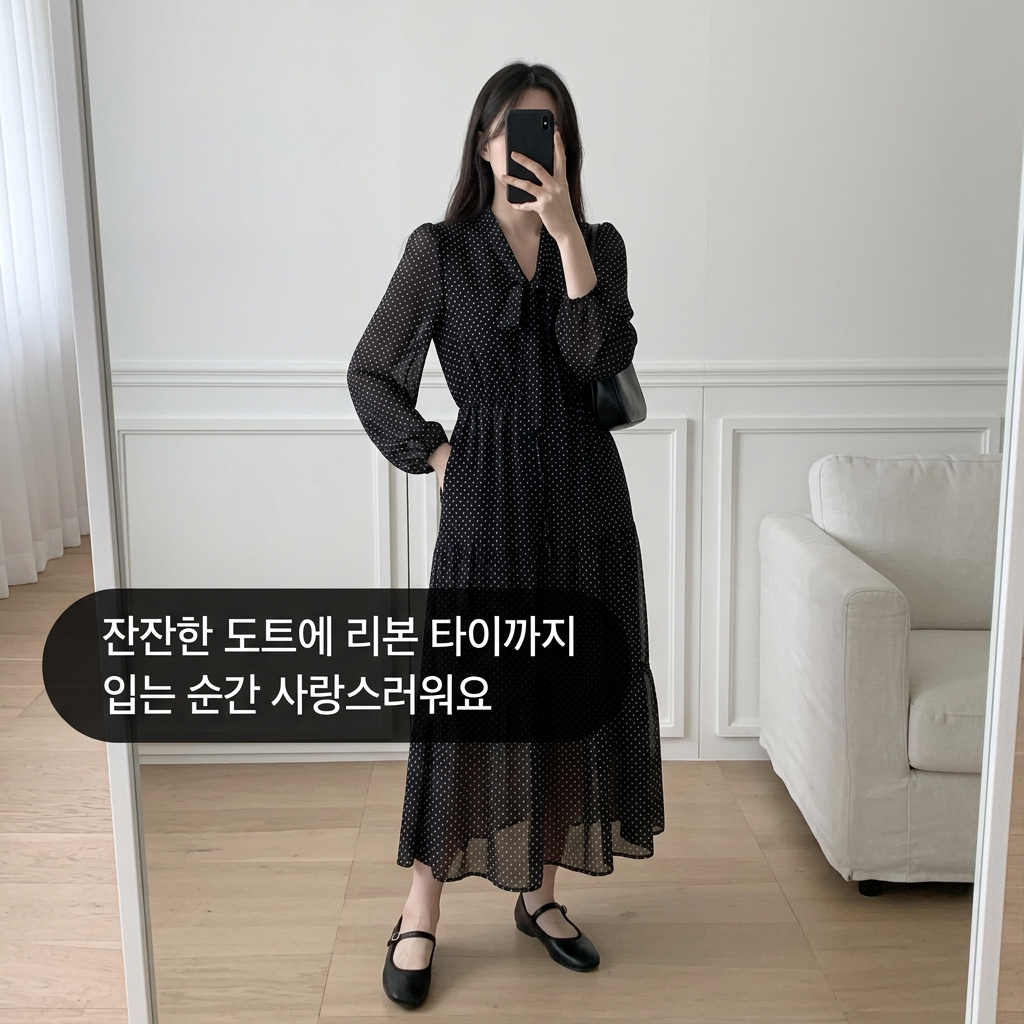 Romantic Mood Dot Midi Dress - 로맨틱 무드 도트 미디 원피스