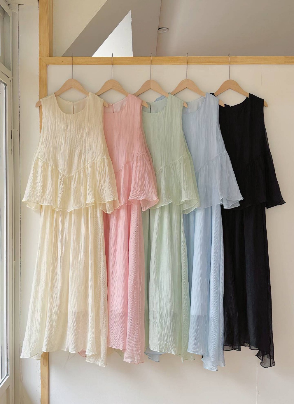 Pastel Bloom Chiffon Dress Set - 파스텔 블룸 쉬폰 원피스 세트