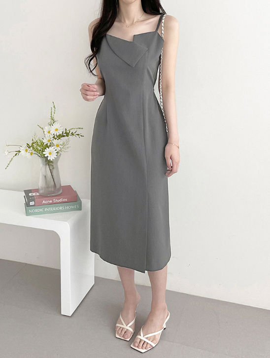 Grace Drape Midi Dress - 그레이스 드레이프 미디 원피스
