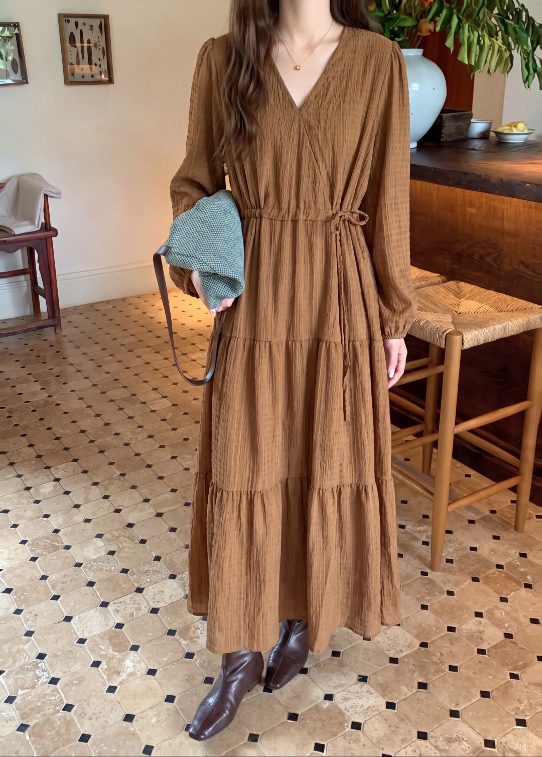 Cozy Wrap Maxi Dress - 코지 랩 맥시 원피스