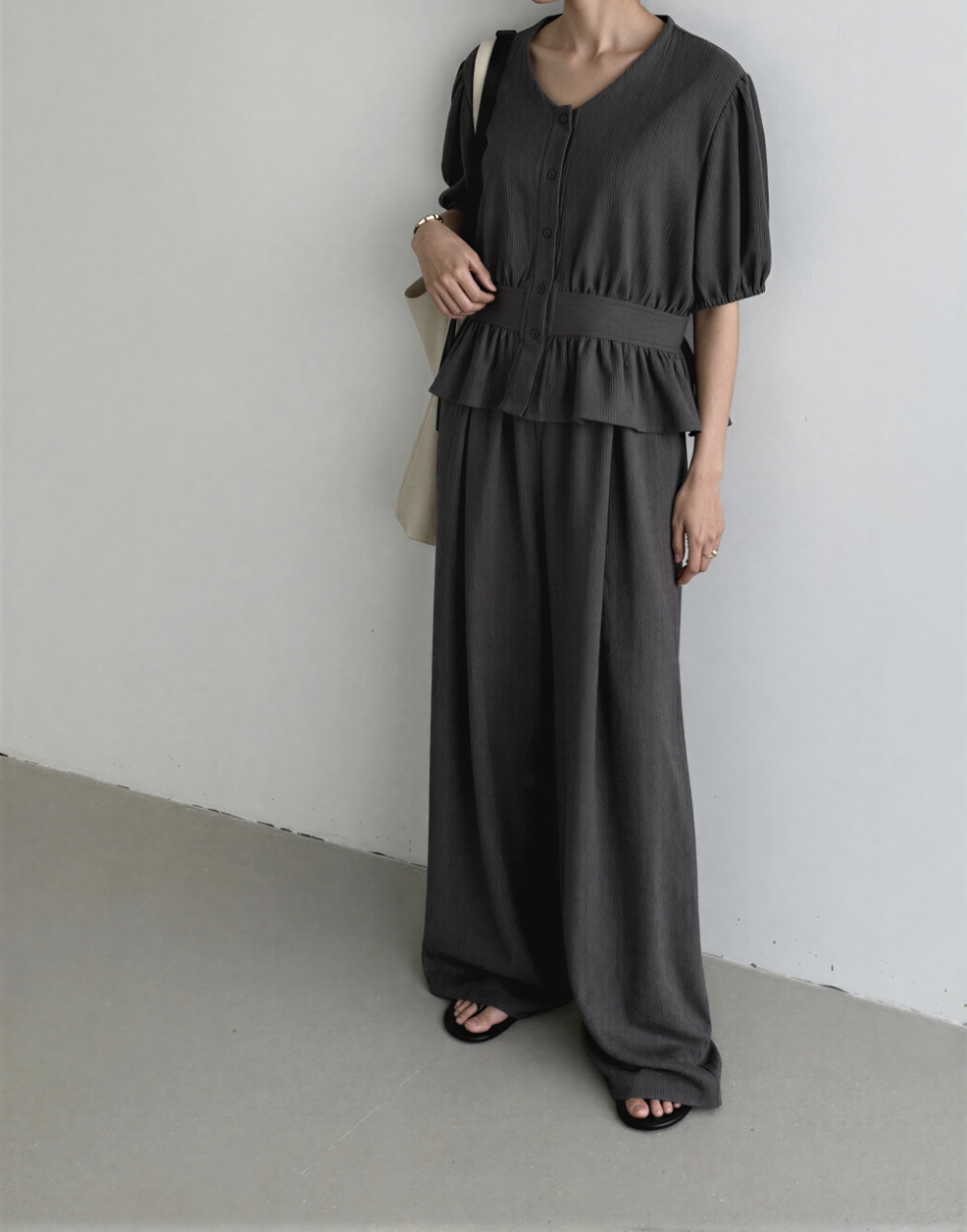 Cozy Muse Peplum Pants Set - 코지 뮤즈 페플럼 팬츠 세트