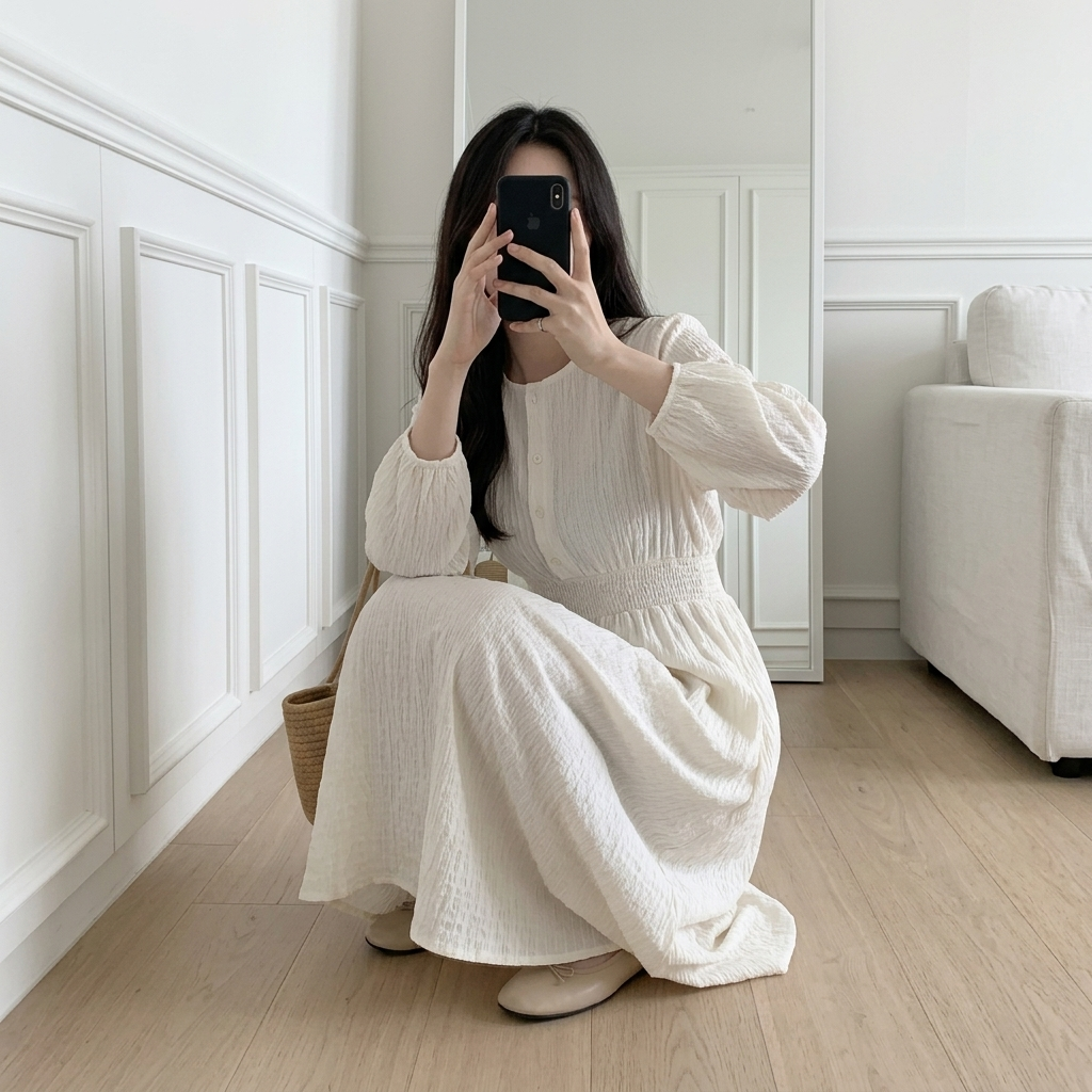 Modern Lovely Shirred Dress - 모던 러블리 셔링 원피스