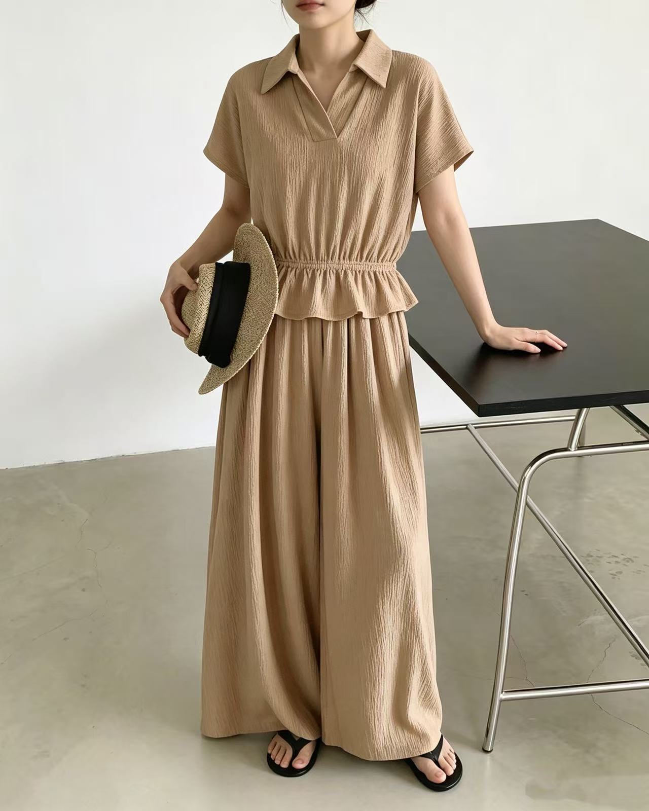 Relax Mood Wide Pants Set - 릴렉스 무드 와이드 팬츠 세트