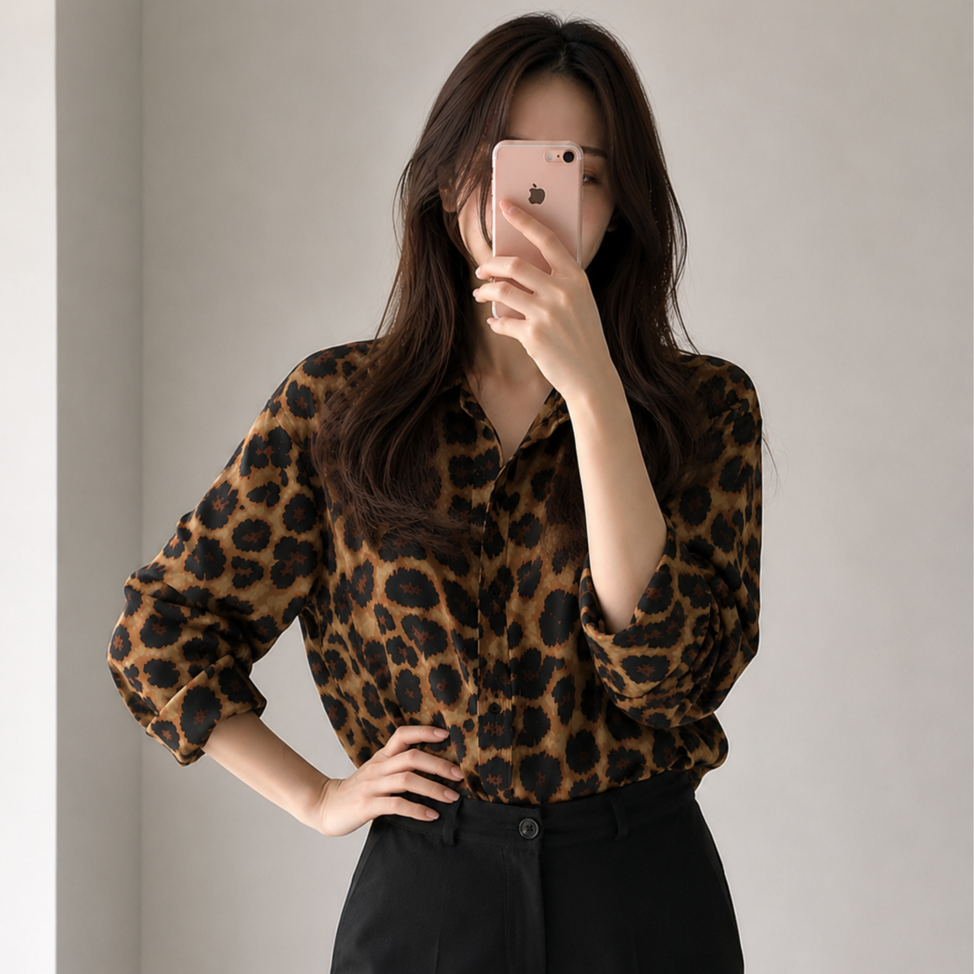 Modern Leopard Blouse - 모던 레오파드 블라우스