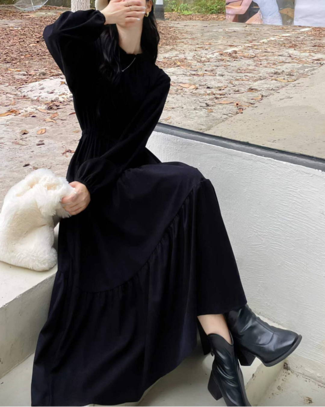 Cordy Puff Maxi Dress - 코듀로이 퍼프 맥시 드레스