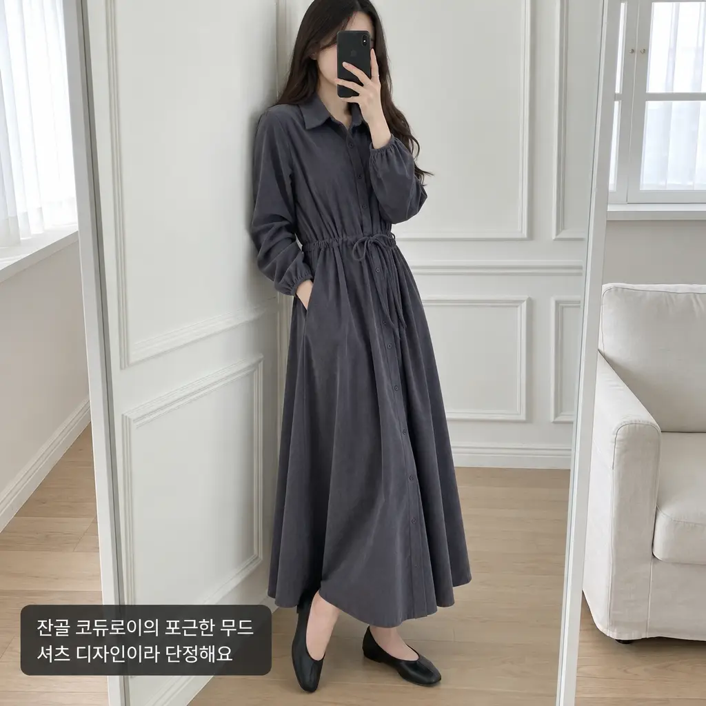 Soft Corduroy Mood Long Dress - 소프트 코듀로이 무드 롱 원피스