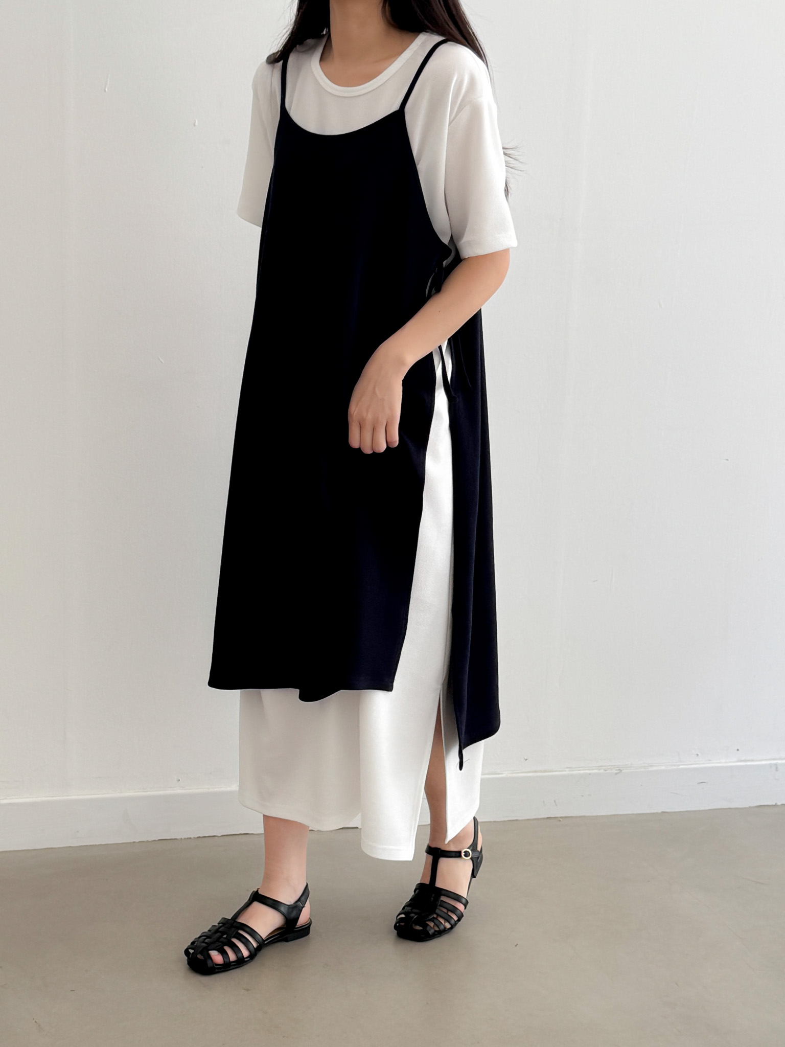 Simple Chic Strap Layer Dress - 심플 시크 스트랩 레이어 드레스