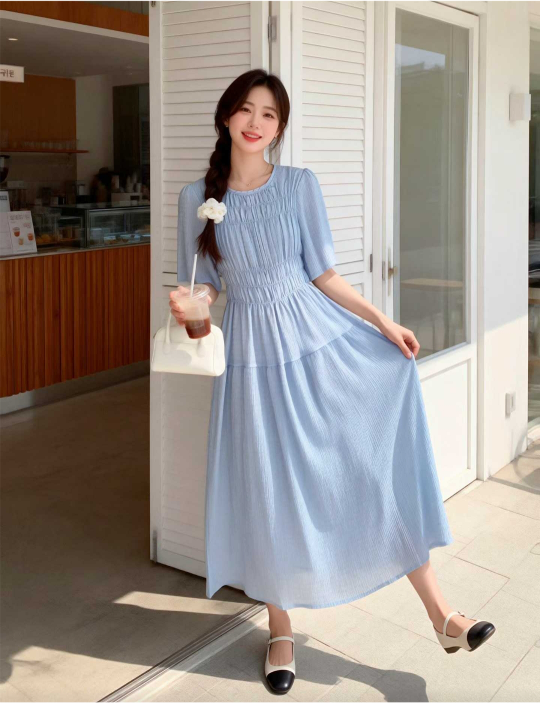 Cloud Shirring Breeze Dress - 클라우드 셔링 브리즈 원피스