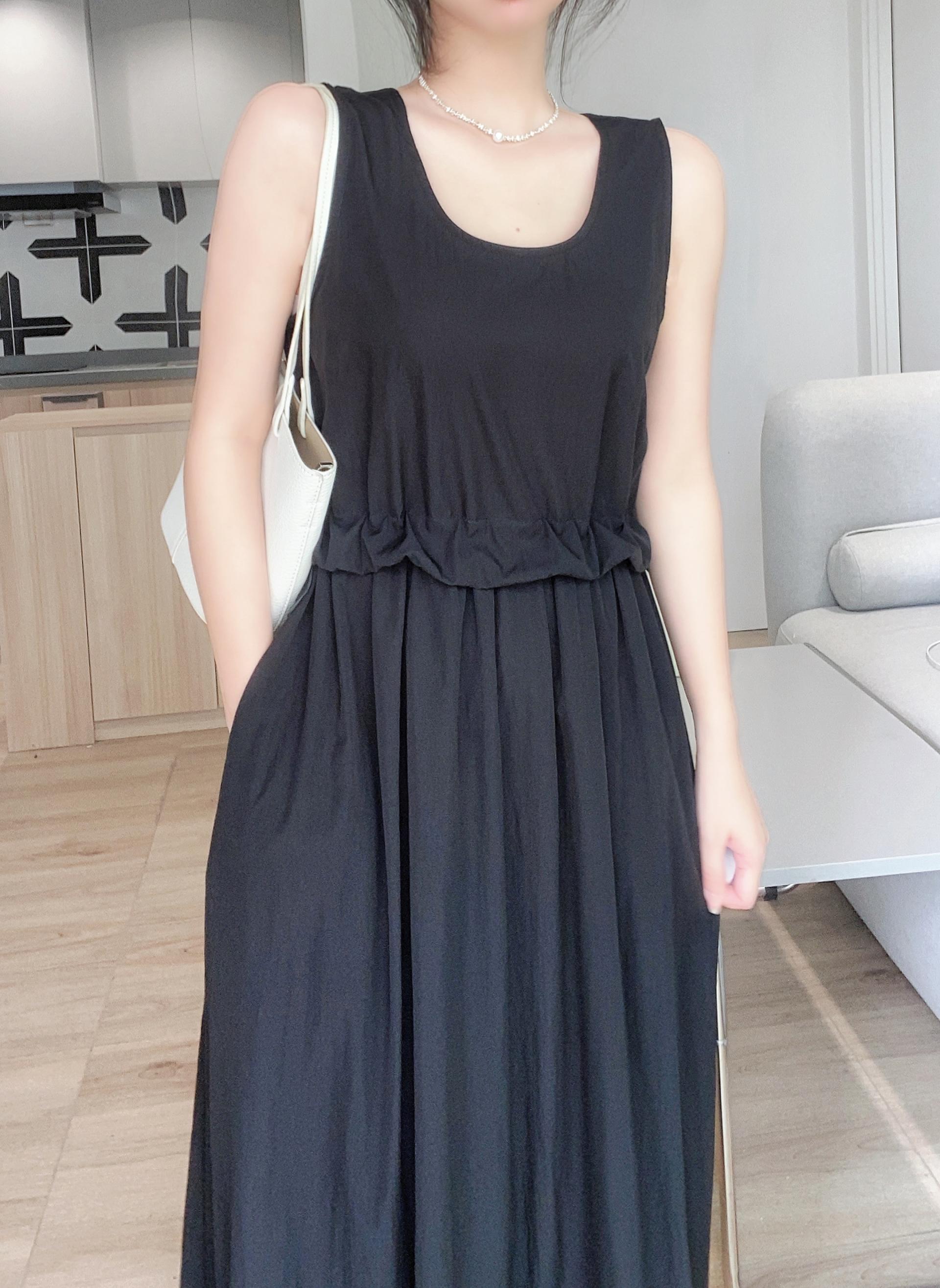 Soft Shirring Sleeveless Dress - 소프트 셔링 슬리브리스 원피스 🤍