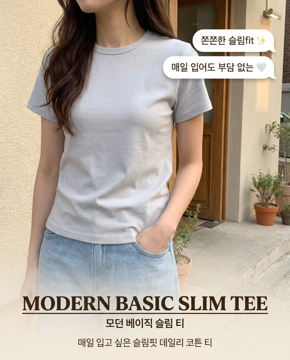 Modern Basic Slim Tee-모던 베이직 슬림 티