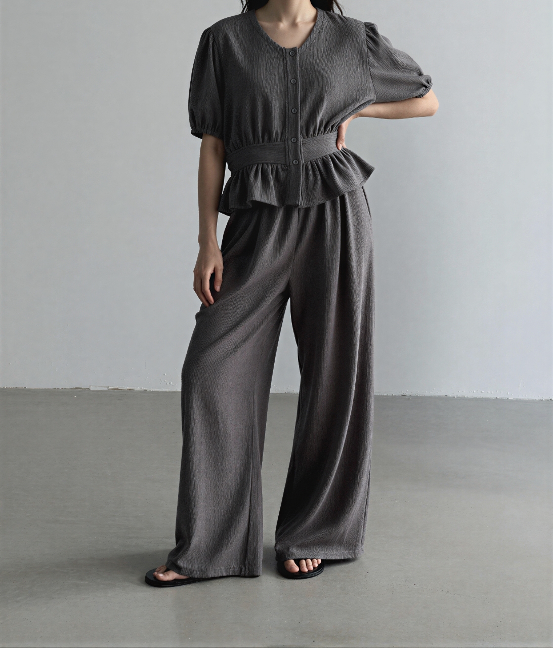 Cozy Muse Peplum Pants Set - 코지 뮤즈 페플럼 팬츠 세트