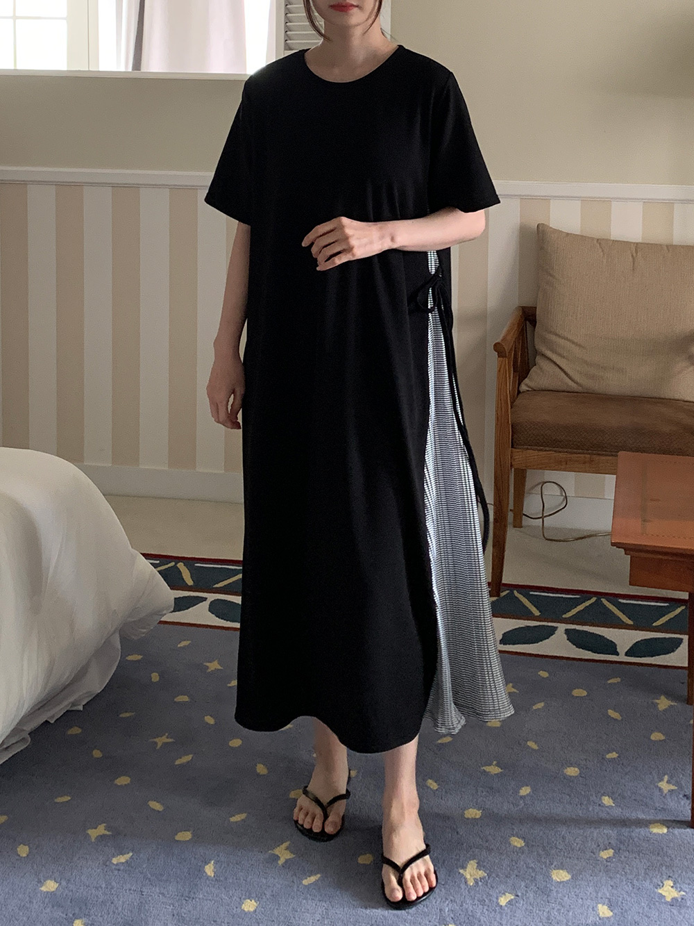 Breezy Ribbon Pleats Dress - 브리지 리본 플리츠 원피스