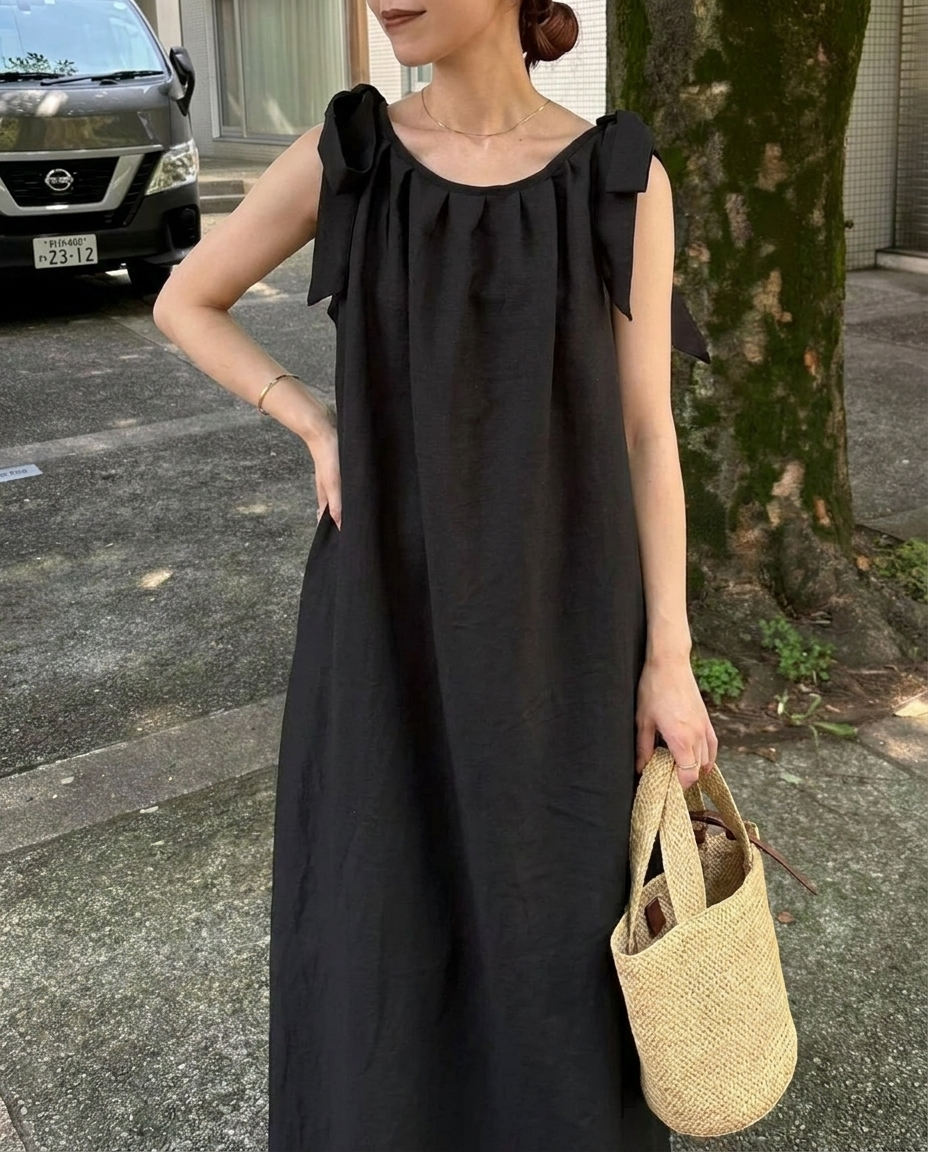 Ribbon Breeze Maxi Dress - 리본 브리즈 맥시 드레스