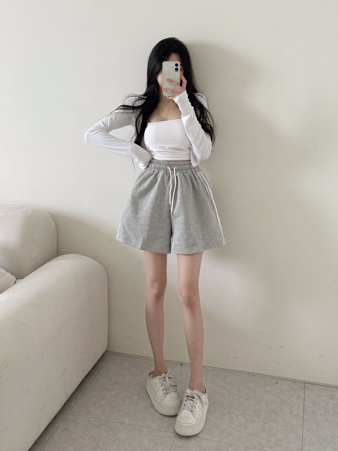 Lace Stripe Easy Shorts - 레이스 스트라이프 이지 쇼츠