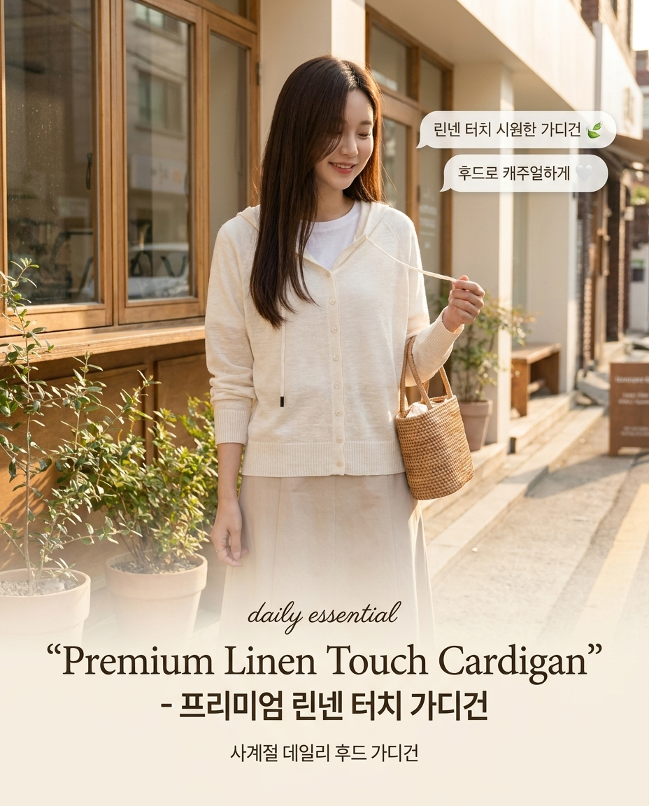 Premium Linen Touch Cardigan - 프리미엄 린넨 터치 가디건