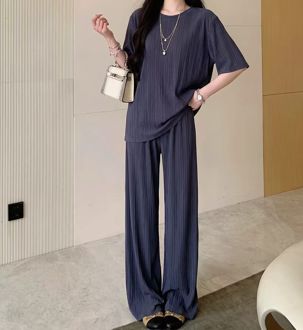 Relax Pleated Wide Set - 릴랙스 플리츠 와이드 셋업
