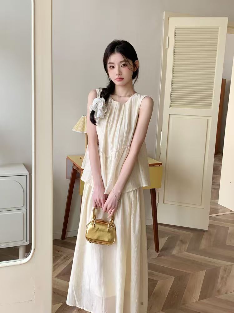 Pastel Bloom Chiffon Dress Set - 파스텔 블룸 쉬폰 원피스