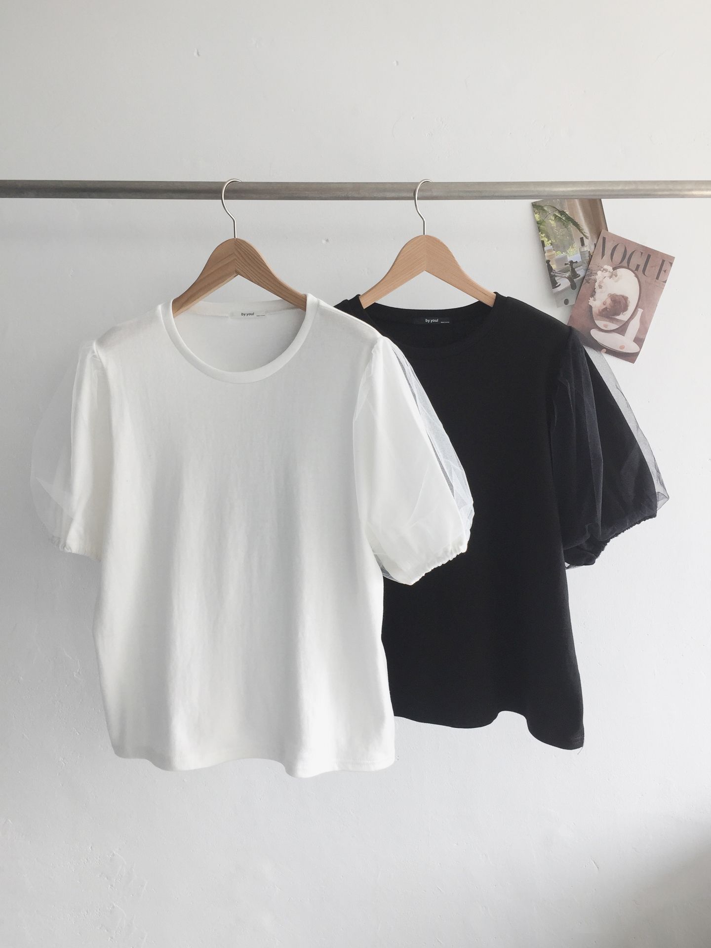 Soft Muse Organza Sleeve Top - 소프트 뮤즈 오간자 슬리브 탑(국내제작)