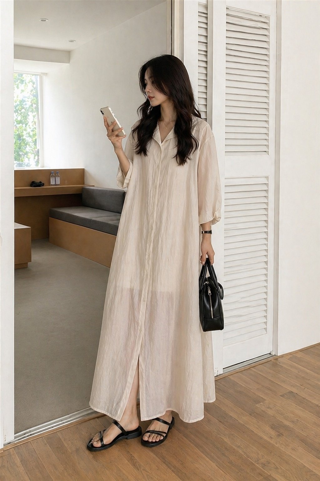 Airy Breeze Shirt Dress - 에어리 브리즈 셔츠 드레스