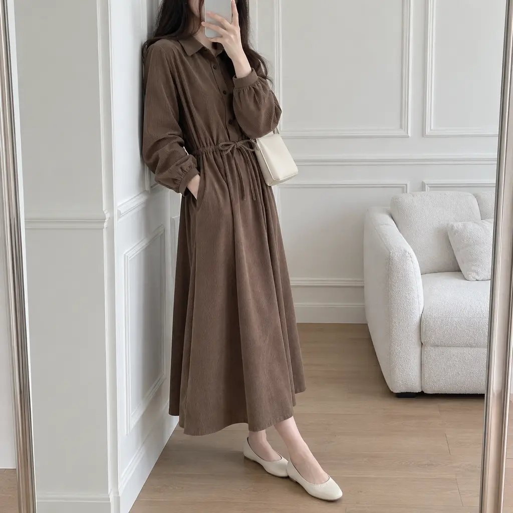 Maple Corduroy Shirt Dress - 메이플 코듀로이 셔츠 원피스