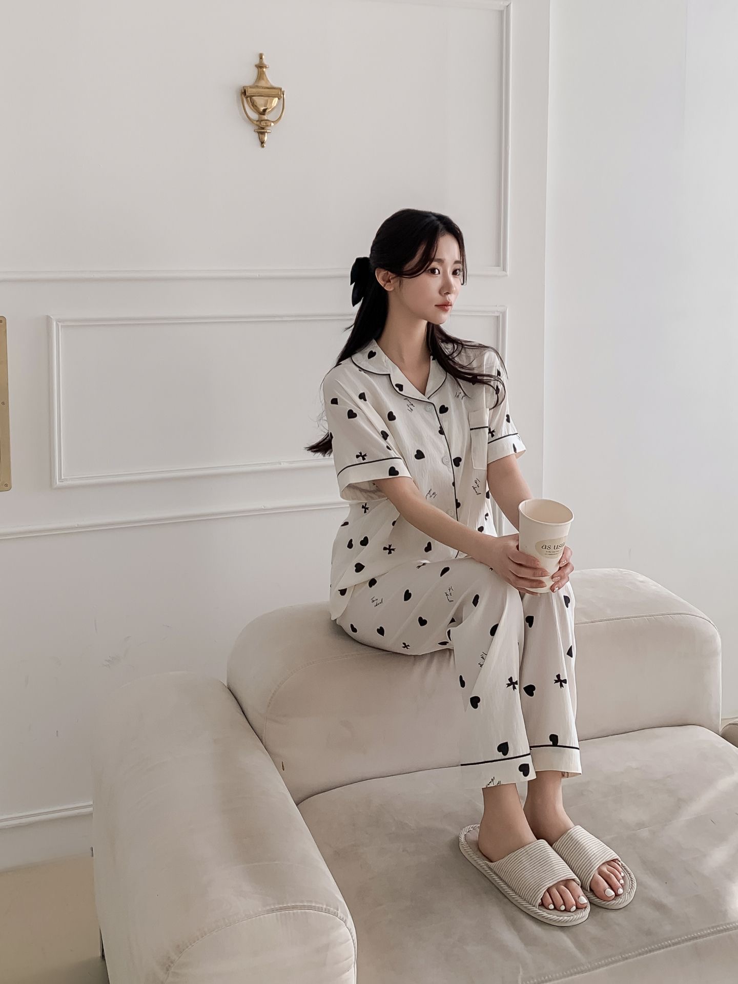 Sweet Heart 3-Piece Pajama Set - 스위트 하트 3종 파자마 세트