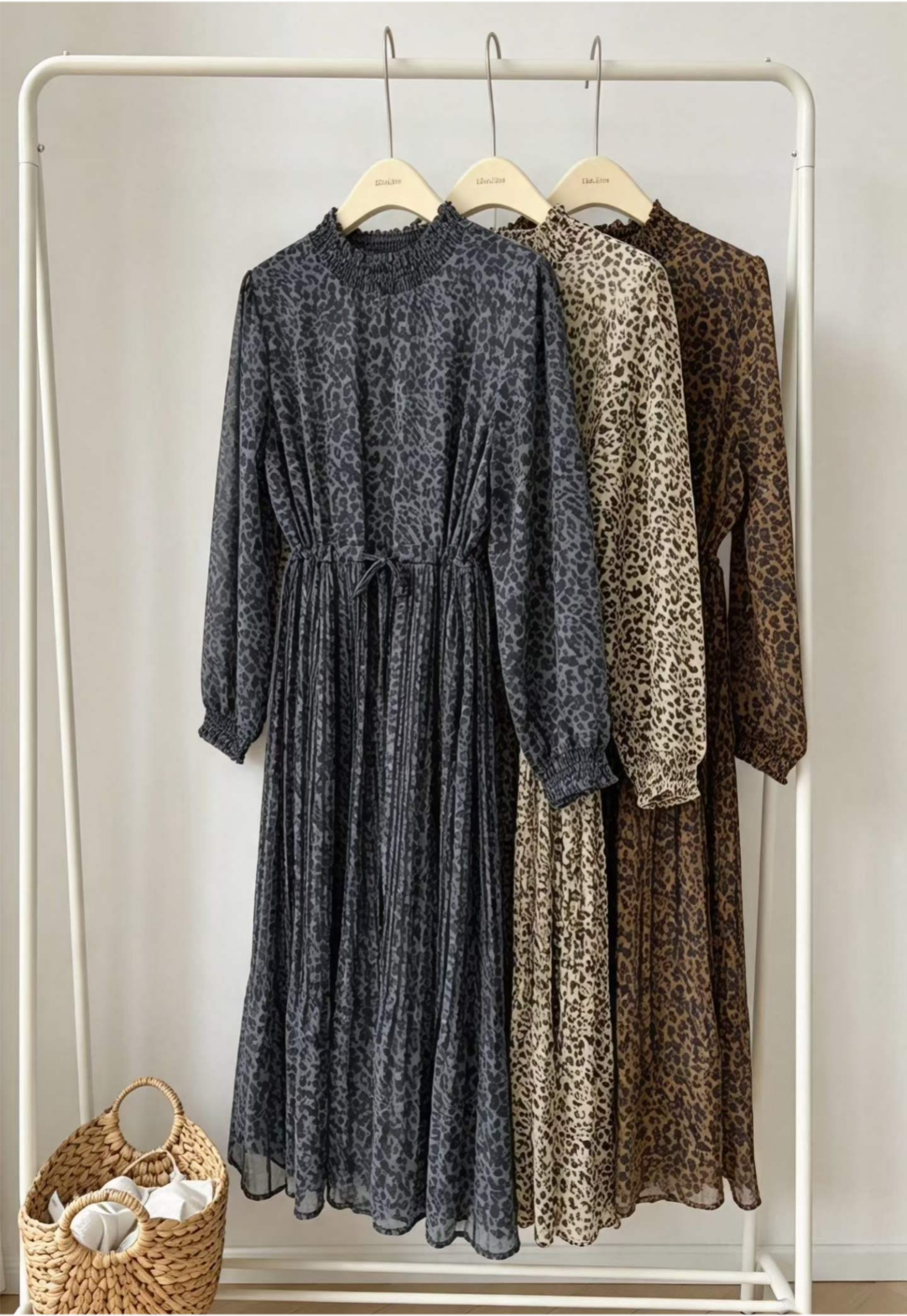 Leopard Pleats Dress - 레오파드 플리츠 원피스