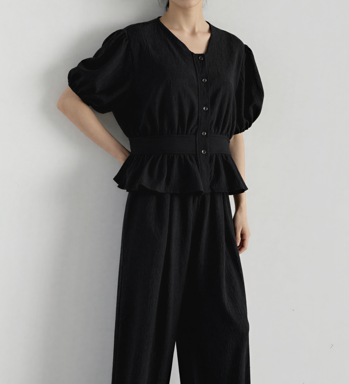 Cozy Muse Peplum Pants Set - 코지 뮤즈 페플럼 팬츠 세트