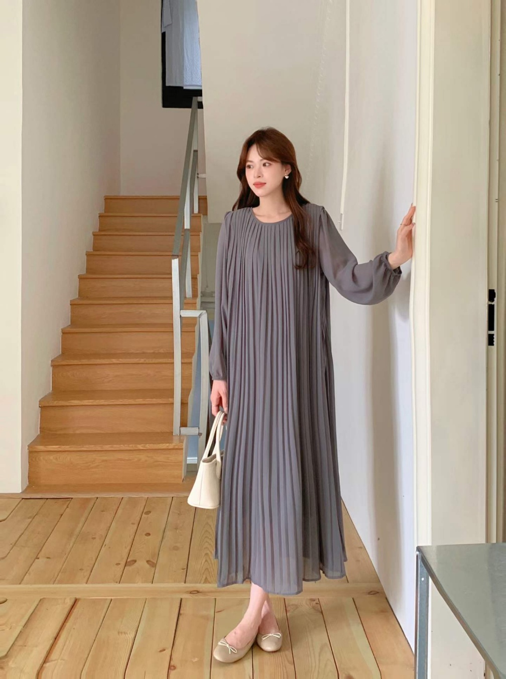 Misty Pleats Long Dress - 미스티 플리츠 롱 드레스