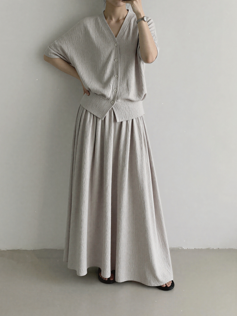 Cozy Flow Pleated Lounge Set - 코지 플로우 플리츠 라운지 세트