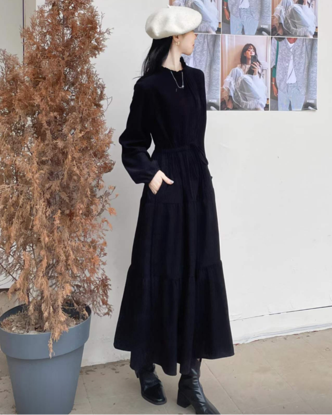 Cordy Puff Maxi Dress - 코듀로이 퍼프 맥시 드레스