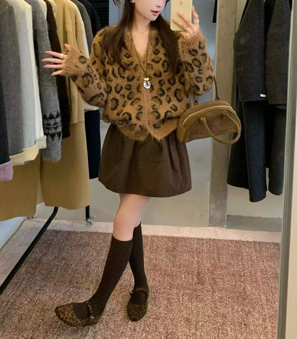 Fluffy Leopard Cardigan - 플러피 레오파드 가디건