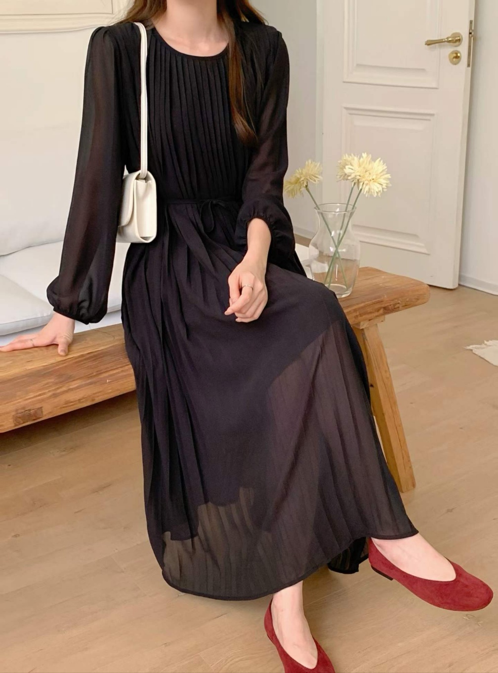 Misty Pleats Long Dress - 미스티 플리츠 롱 드레스