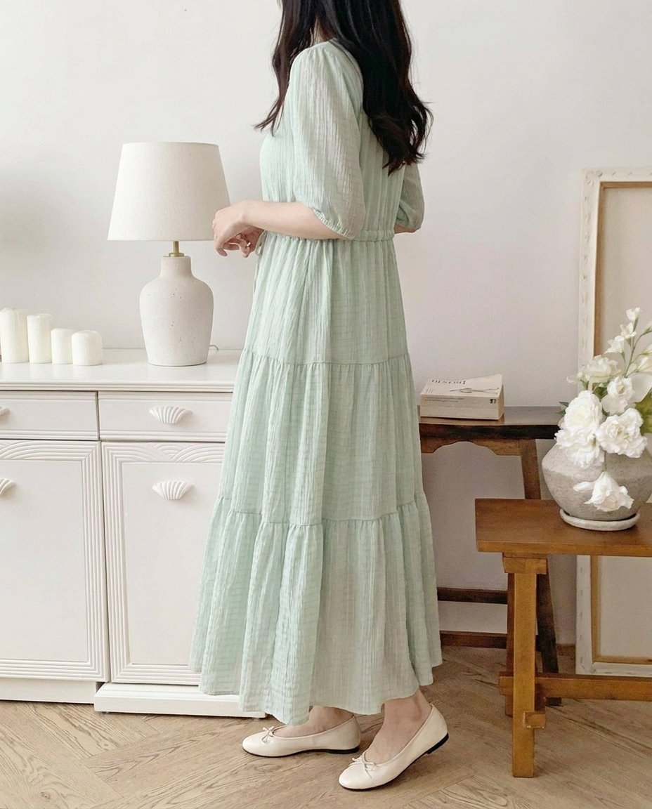 Romantic Button Long Dress - 로맨틱 버튼 롱 원피스