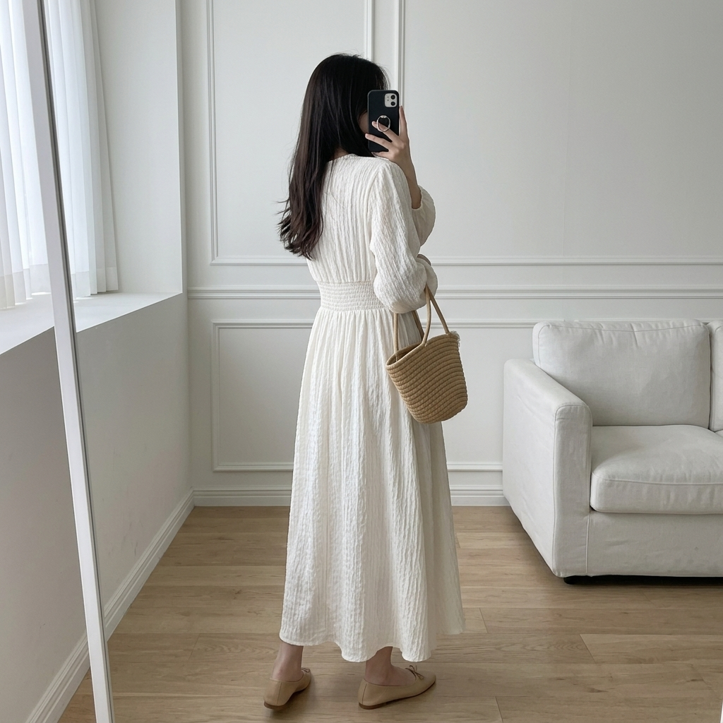 Modern Lovely Shirred Dress - 모던 러블리 셔링 원피스