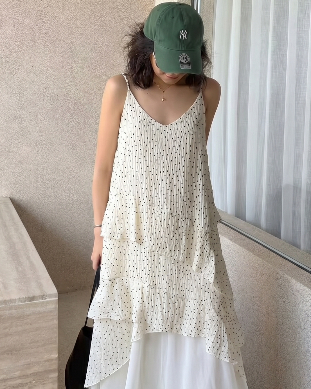 Starlight Dot Frill Maxi Dress - 스타라이트 도트 프릴 맥시 원피스