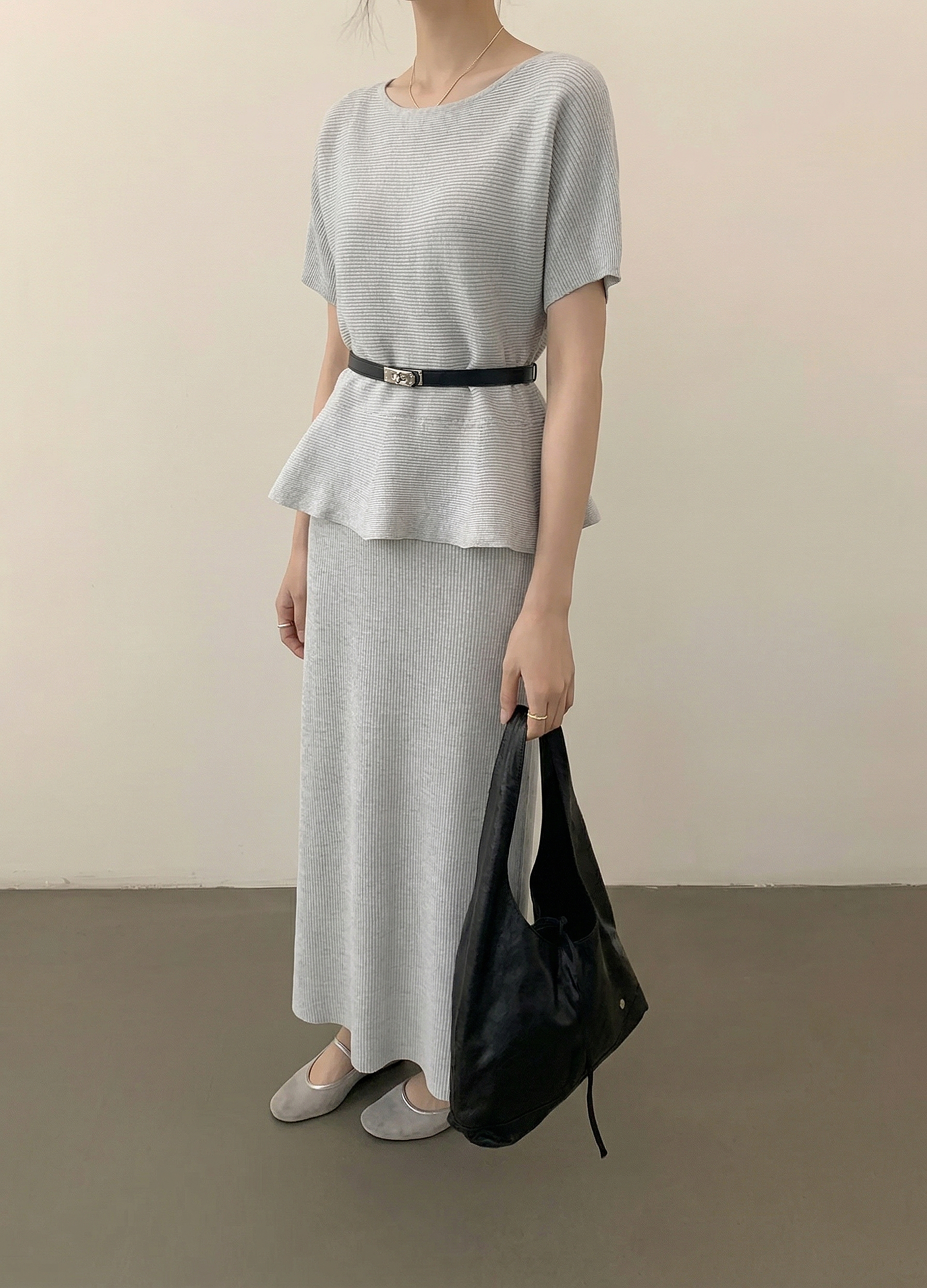 Peplum Pleats Skirt Set - 페플럼 플리츠 스커트 세트