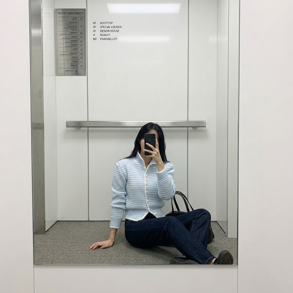 Dreamy Stripe Button Cardigan - 드리미 스트라이프 버튼 가디건(당일출고⚡️)
