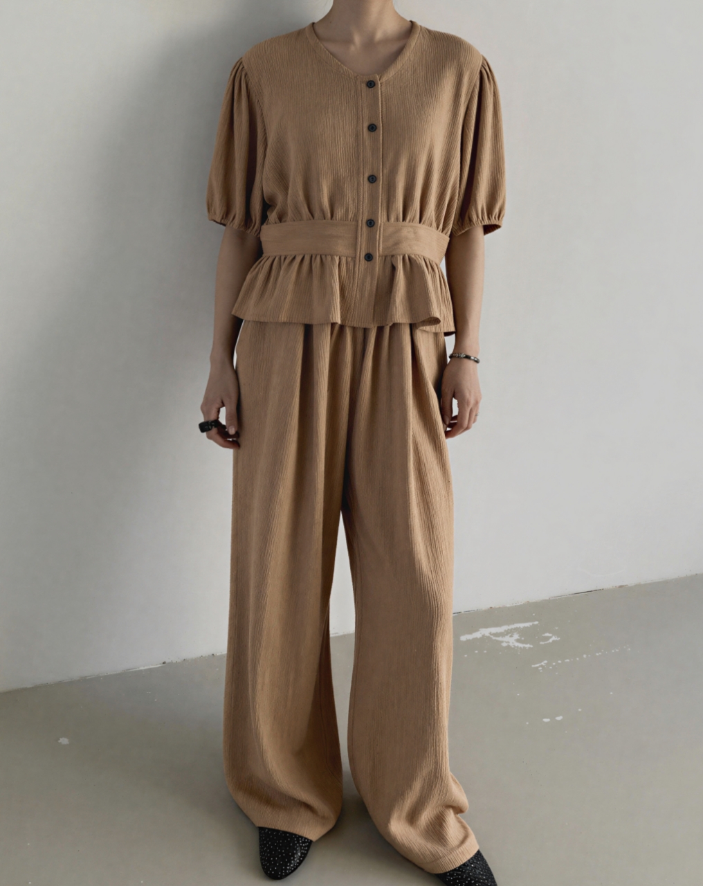Cozy Muse Peplum Pants Set - 코지 뮤즈 페플럼 팬츠 세트