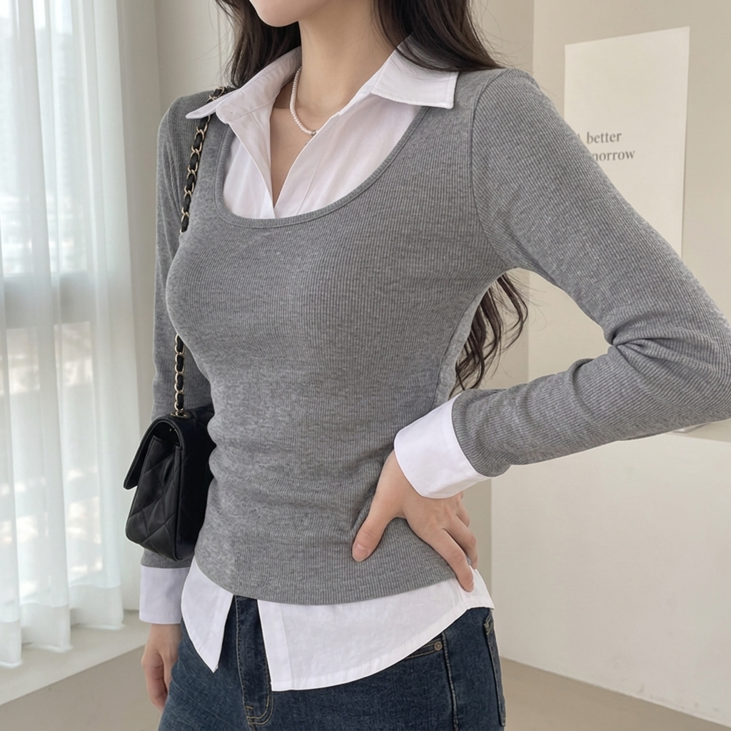 Soft Layer Ribbed Top - 소프트 레이어 골지 탑